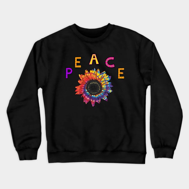 Peace with colorful sunflower Crewneck Sweatshirt by JodyzDesigns